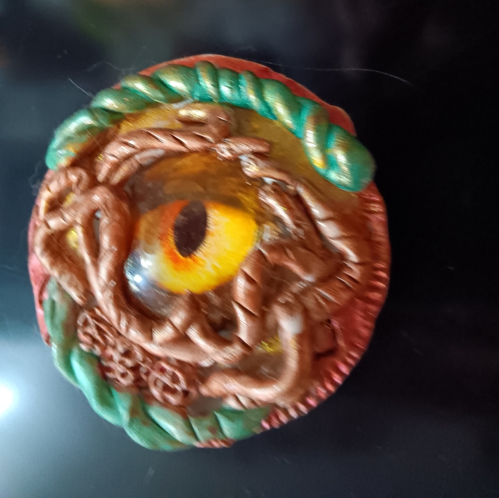 Brown and Green Reptile Eye Magnet